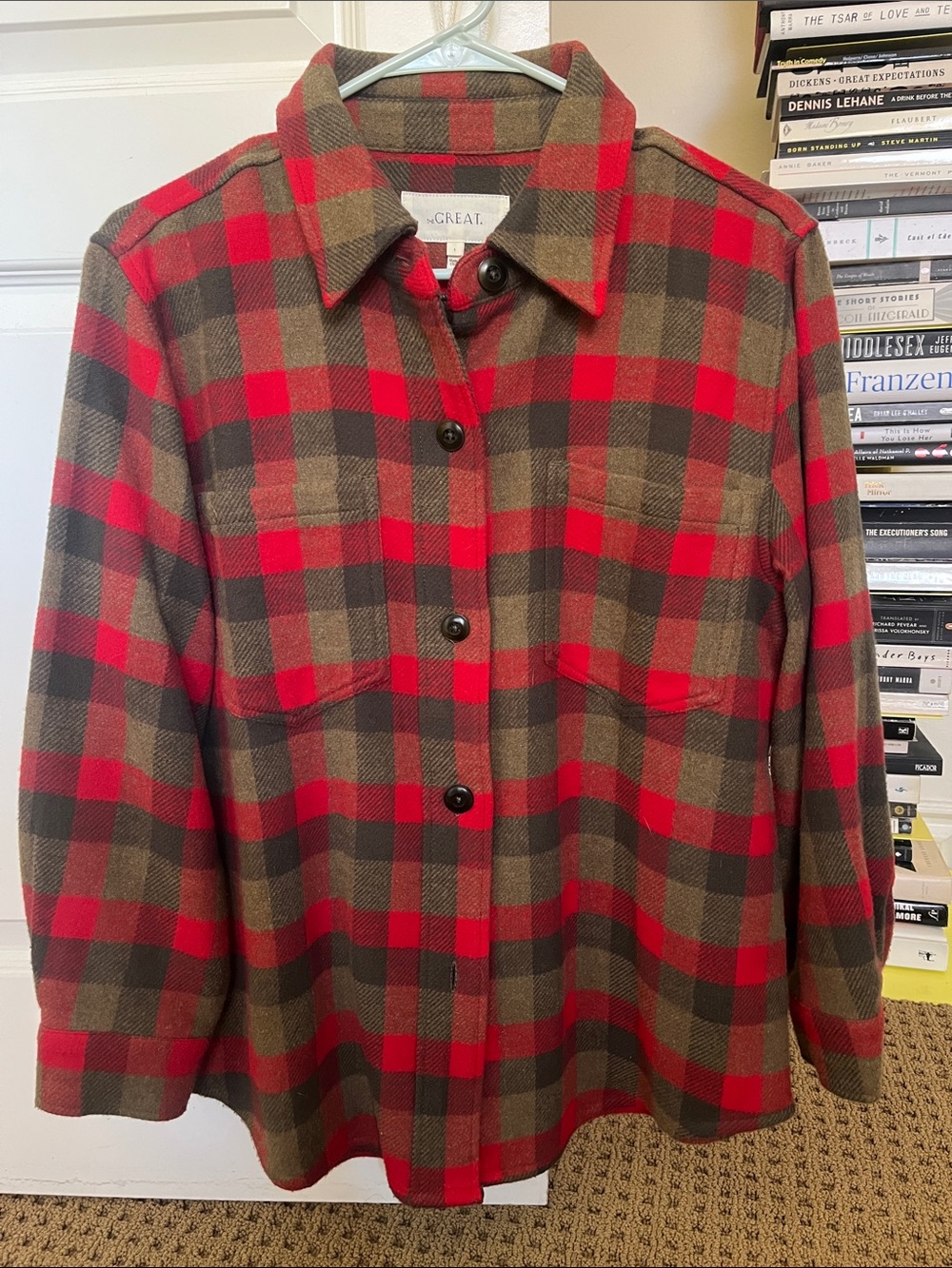 THE GREAT. The Craftsman Shirt Jacket in Woof Shed Plaid - size 1